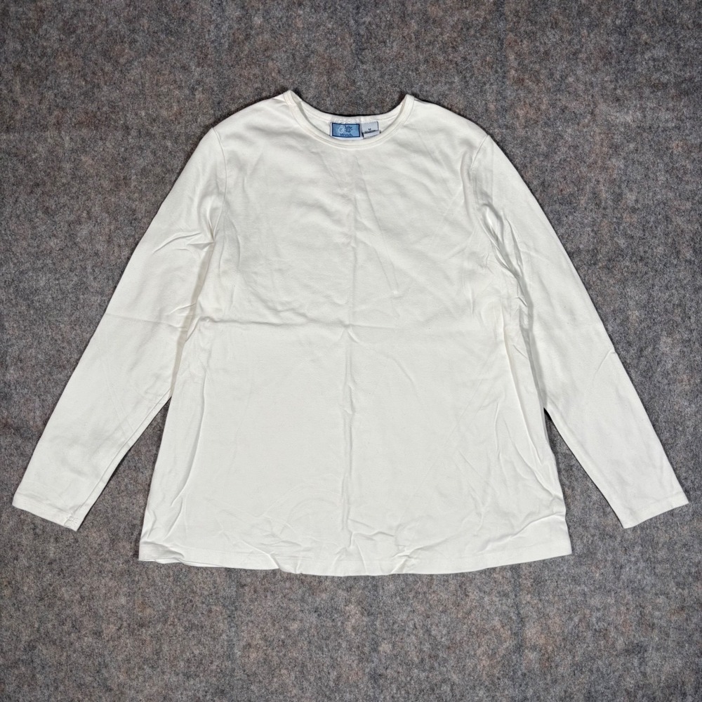 Baby and Me Stretch Maternity Shirt Womens M Cream minimalist neutral y2k vtg